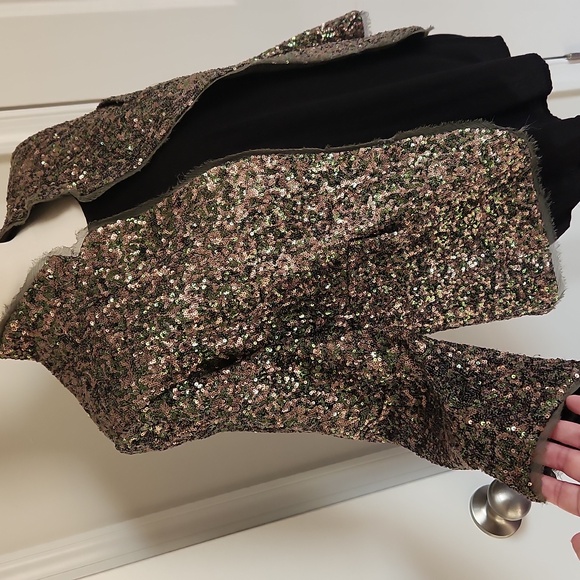 Zadig & Voltaire Verys Sequin Open Front Blazer Jacket Size 36 - Picture 12 of 13
